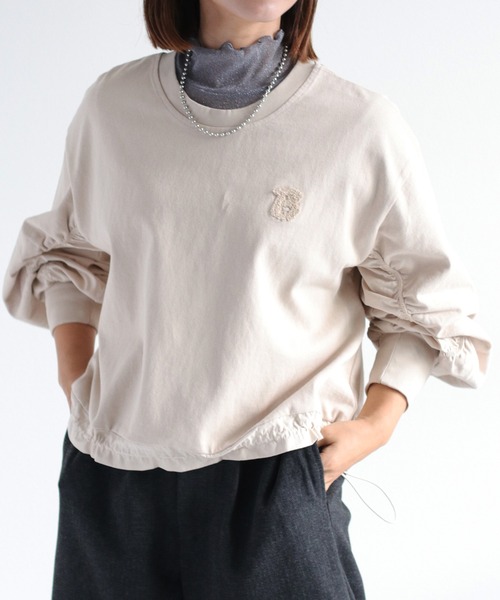 cepo（セポ）の「サガラ刺繍ドロストギャザープルオーバー（Tシャツ/カットソー・レディース・キャメル/ブラック/グレー・M）」の16枚目の写真
