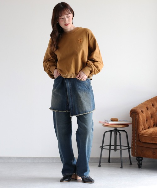 cepo（セポ）の「サガラ刺繍ドロストギャザープルオーバー（Tシャツ/カットソー・レディース・キャメル/ブラック/グレー・M）」の14枚目の写真