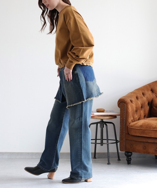 cepo（セポ）の「サガラ刺繍ドロストギャザープルオーバー（Tシャツ/カットソー・レディース・キャメル/ブラック/グレー・M）」の13枚目の写真