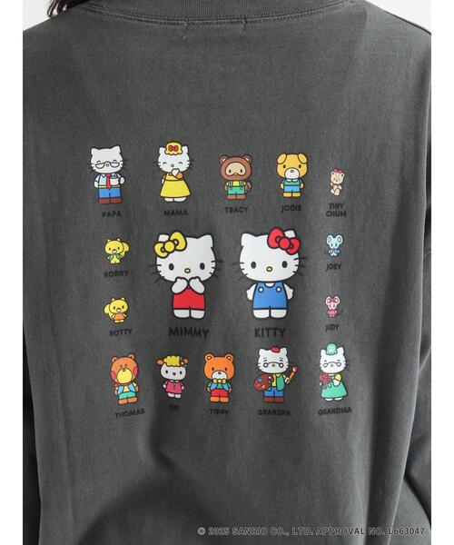 Te chichi TERRASSE(テチチテラス)の「【HELLO KITTY】プリントロングTシャツ(Tシャツ/カットソー・レディース・オフホワイト/チャコールグレー・F)」の7枚目の写真