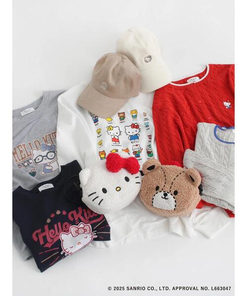 Te chichi TERRASSE(テチチテラス)の「【HELLO KITTY】プリントロングTシャツ(Tシャツ/カットソー・レディース・オフホワイト/チャコールグレー・F)」の10枚目の写真