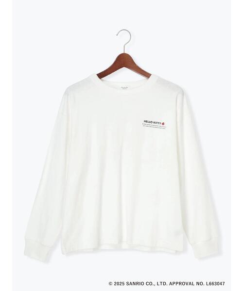 Te chichi TERRASSE(テチチテラス)の「【HELLO KITTY】プリントロングTシャツ(Tシャツ/カットソー・レディース・オフホワイト/チャコールグレー・F)」の11枚目の写真