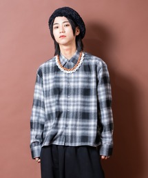 a.p.o.v. オーバーサイズ短丈チェックネルシャツ