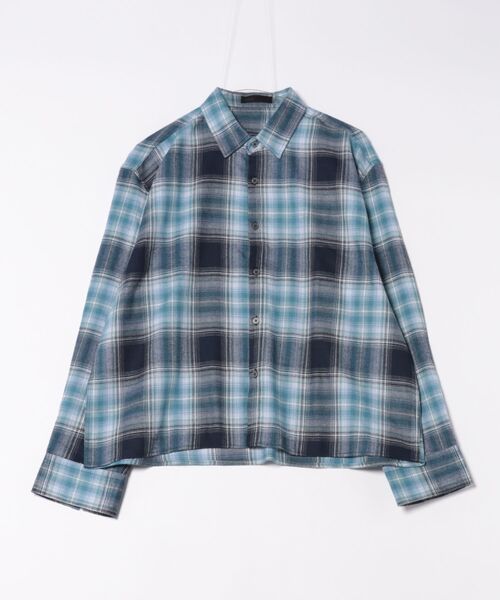 a.p.o.v.(エーピーオービー)の「a.p.o.v. オーバーサイズ短丈チェックネルシャツ(シャツ/ブラウス・メンズ・ブルー/ブラック/ネイビー・ONESIZE)」の8枚目の写真