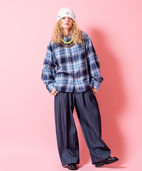 a.p.o.v.(エーピーオービー)の「a.p.o.v. オーバーサイズ短丈チェックネルシャツ(シャツ/ブラウス・メンズ・ブルー/ブラック/ネイビー・ONESIZE)」の7枚目の写真