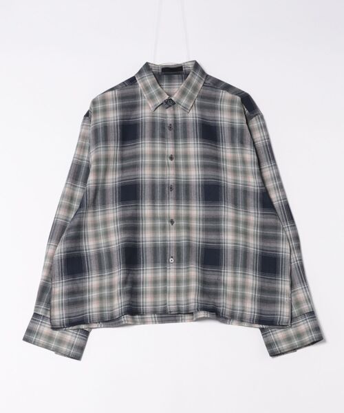 a.p.o.v.(エーピーオービー)の「a.p.o.v. オーバーサイズ短丈チェックネルシャツ(シャツ/ブラウス・メンズ・ブルー/ブラック/ネイビー・ONESIZE)」の10枚目の写真