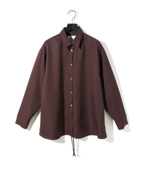 MIDIUMISOLID(ミディウミソリッド)の「MIDIUMISOLID ドローストリングシャツ(シャツ/ブラウス・レディース・ブラック/ライトグレー/ブラウン/オフホワイト・FREE)」の1枚目の写真