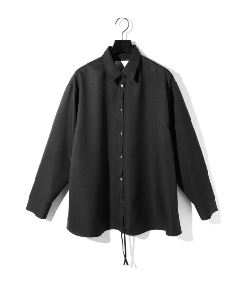 MIDIUMISOLID(ミディウミソリッド)の「MIDIUMISOLID ドローストリングシャツ(シャツ/ブラウス・レディース・ブラック/ライトグレー/ブラウン/オフホワイト・FREE)」の3枚目の写真