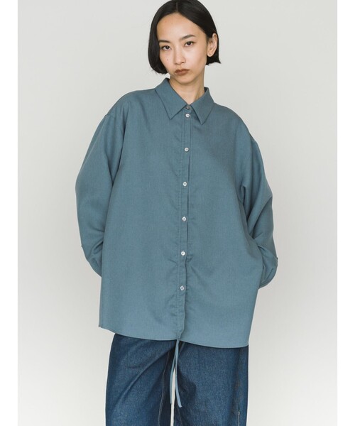 MIDIUMISOLID(ミディウミソリッド)の「MIDIUMISOLID ドローストリングシャツ(シャツ/ブラウス・レディース・ブラック/ライトグレー/ブラウン/オフホワイト・FREE)」の13枚目の写真