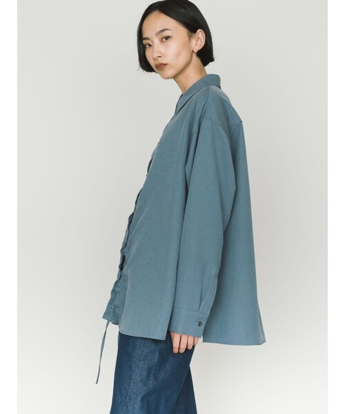 MIDIUMISOLID(ミディウミソリッド)の「MIDIUMISOLID ドローストリングシャツ(シャツ/ブラウス・レディース・ブラック/ライトグレー/ブラウン/オフホワイト・FREE)」の15枚目の写真