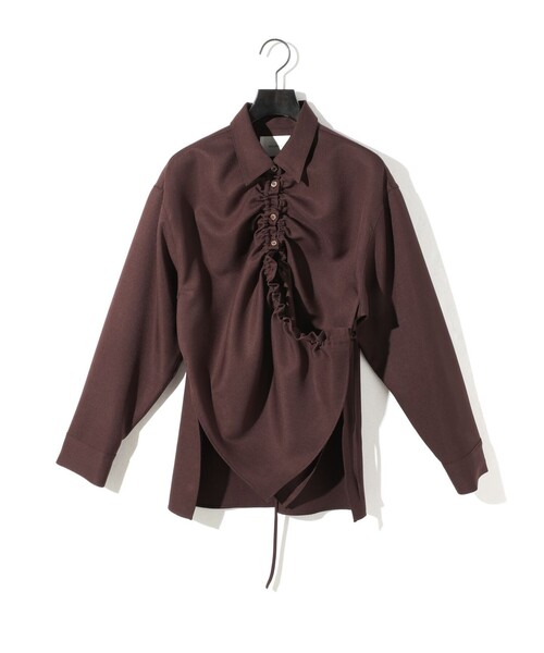 MIDIUMISOLID(ミディウミソリッド)の「MIDIUMISOLID ドローストリングシャツ(シャツ/ブラウス・レディース・ブラック/ライトグレー/ブラウン/オフホワイト・FREE)」の21枚目の写真