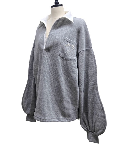 lilLilly(リルリリー)の「ワッフルラガーシャツミニワンピース(シャツ/ブラウス・レディース・グレー/ピンク/ホワイト・FREE)」の7枚目の写真