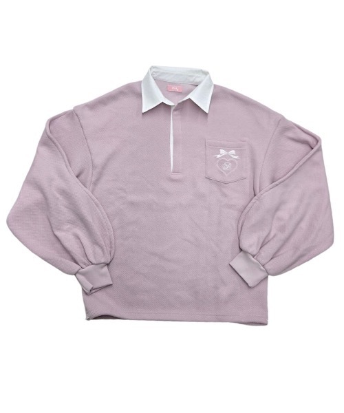 lilLilly(リルリリー)の「ワッフルラガーシャツミニワンピース(シャツ/ブラウス・レディース・グレー/ピンク/ホワイト・FREE)」の8枚目の写真