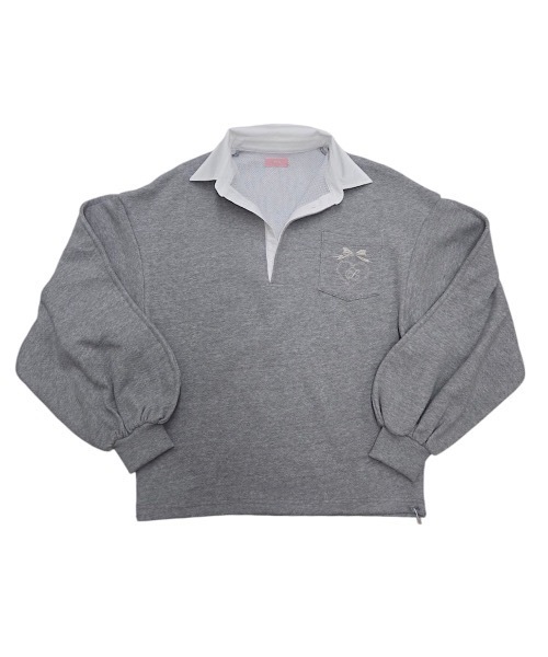 lilLilly(リルリリー)の「ワッフルラガーシャツミニワンピース(シャツ/ブラウス・レディース・グレー/ピンク/ホワイト・FREE)」の12枚目の写真