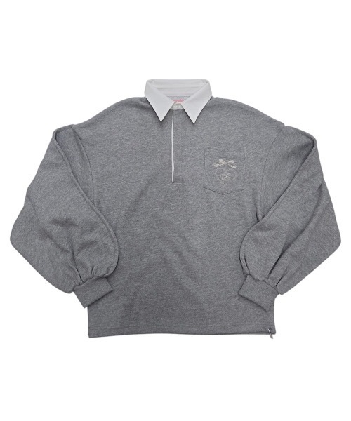 lilLilly(リルリリー)の「ワッフルラガーシャツミニワンピース(シャツ/ブラウス・レディース・グレー/ピンク/ホワイト・FREE)」の15枚目の写真