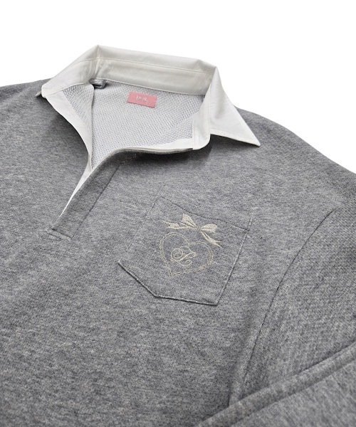 lilLilly(リルリリー)の「ワッフルラガーシャツミニワンピース(シャツ/ブラウス・レディース・グレー/ピンク/ホワイト・FREE)」の16枚目の写真