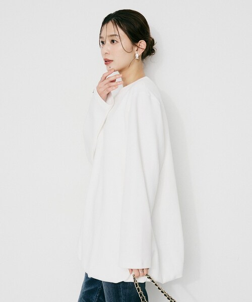 UNTITLED(アンタイトル)の「【YENN】バルーンチュニックプルオーバー(チュニック・レディース・ホワイト/ブラック・02)」の13枚目の写真