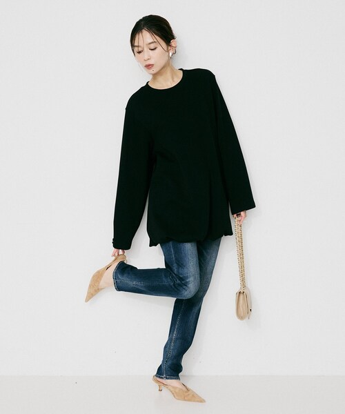 UNTITLED(アンタイトル)の「【YENN】バルーンチュニックプルオーバー(チュニック・レディース・ホワイト/ブラック・02)」の18枚目の写真