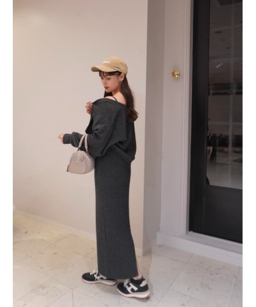 Lydie Ribbon-Tie Knit Ensemble（カーディガン/ボレロ）｜Her lip to