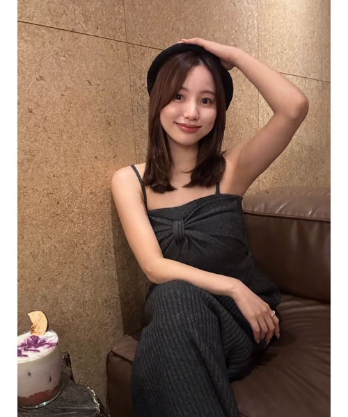 Lydie Ribbon-Tie Knit Ensemble（カーディガン/ボレロ）｜Her lip to