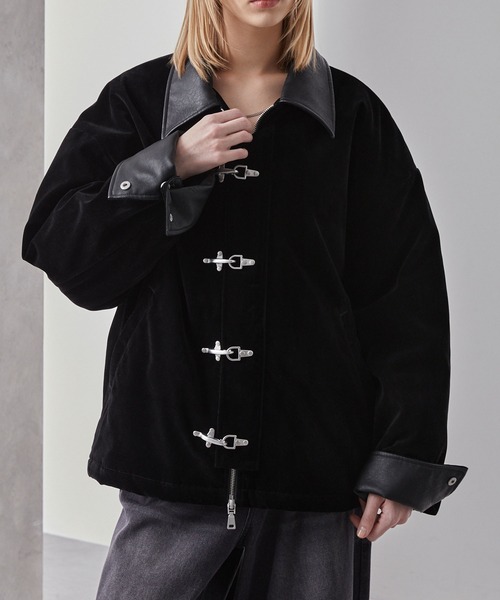 Loose/ルース(ルース)の「ファイヤーマン ベロア合皮切り替えジャケット(ブルゾン・メンズ・ワインレッド/ブラック・M/S/L)」の7枚目の写真