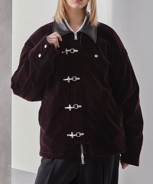 ファイヤーマン ベロア合皮切り替えジャケット（ブルゾン）｜Loose