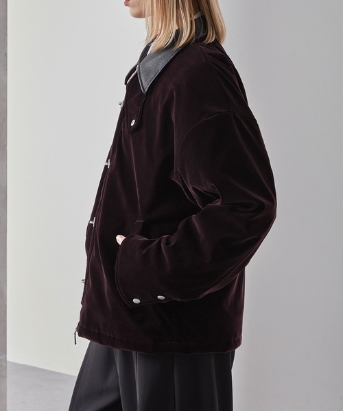 Loose/ルース(ルース)の「ファイヤーマン ベロア合皮切り替えジャケット(ブルゾン・メンズ・ワインレッド/ブラック・M/S/L)」の19枚目の写真