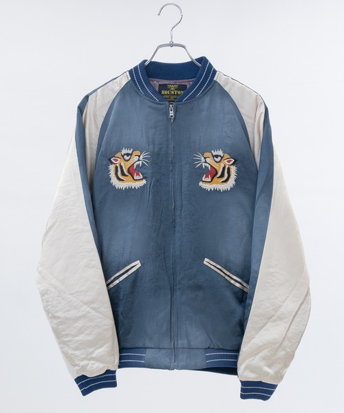 セール】【22】ヴィンテージ加工 レーヨンサテン スーベニアジャケット