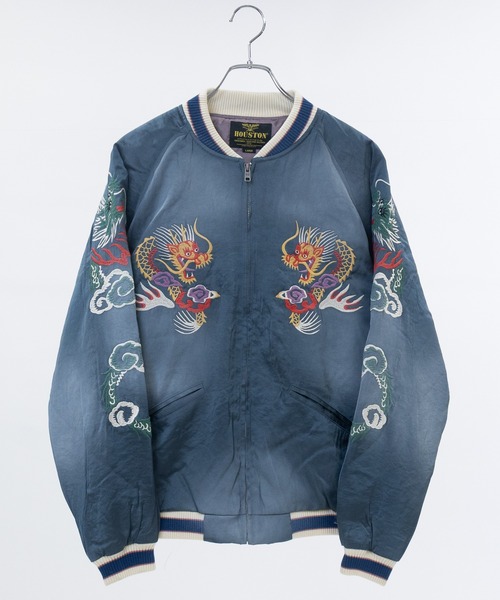 JOHN'S CLOSET(ジョンズクローゼット)の「【22】ヴィンテージ加工 レーヨンサテン スーベニアジャケット/スカジャン(スカジャン・メンズ・ブラック系2/グリーン系1/ブルー系2/ブラック系1/グリーン系2/ブルー系1・MEDIUM/LARGE/X-LARGE)」の12枚目の写真