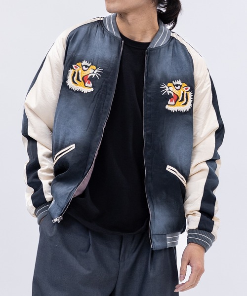 JOHN'S CLOSET(ジョンズクローゼット)の「【22】ヴィンテージ加工 レーヨンサテン スーベニアジャケット/スカジャン(スカジャン・メンズ・ブラック系2/グリーン系1/ブルー系2/ブラック系1/グリーン系2/ブルー系1・MEDIUM/LARGE/X-LARGE)」の22枚目の写真