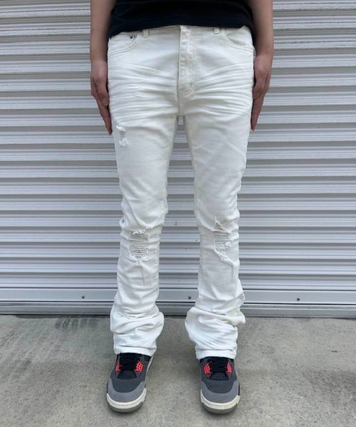 mnml(ミニマル)の「mnml/ミニマル/X598 SKINNY STACKED DENIM(デニムパンツ・メンズ・ブルー/ブラック系その他/ホワイト/ブラック・28/29/30/34/32)」の2枚目の写真