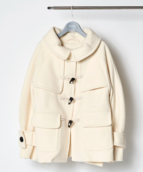 RUMCHE（ラムシェ）の「River Short Duffle Coat / リバーショートダッフルコート（ダッフルコート・レディース・ブラック/ホワイト・FREE）」の2枚目の写真