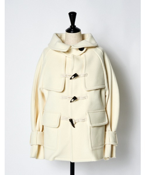 RUMCHE（ラムシェ）の「River Short Duffle Coat / リバーショートダッフルコート（ダッフルコート・レディース・ブラック/ホワイト・FREE）」の11枚目の写真