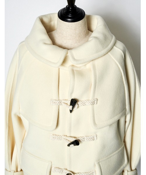 RUMCHE（ラムシェ）の「River Short Duffle Coat / リバーショートダッフルコート（ダッフルコート・レディース・ブラック/ホワイト・FREE）」の15枚目の写真