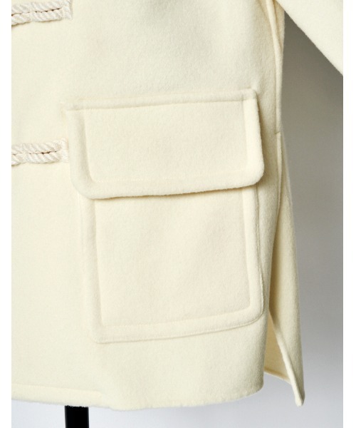 RUMCHE（ラムシェ）の「River Short Duffle Coat / リバーショートダッフルコート（ダッフルコート・レディース・ブラック/ホワイト・FREE）」の19枚目の写真