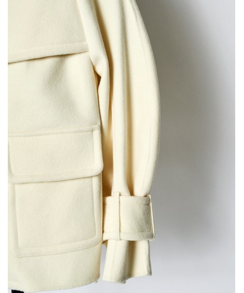 RUMCHE（ラムシェ）の「River Short Duffle Coat / リバーショートダッフルコート（ダッフルコート・レディース・ブラック/ホワイト・FREE）」の18枚目の写真