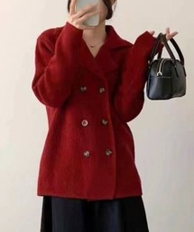 Forcement（フォースメント）の「襟付きダブルブレストニットカーディガン（ブルゾン）」