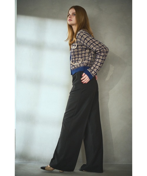 Estella.K(エステラケー)の「Scarlett Knit Cardigan ツィードブークレーチェックカーディガン(カーディガン/ボレロ・レディース・ネイビー系/ブラック系・FREE)」の15枚目の写真