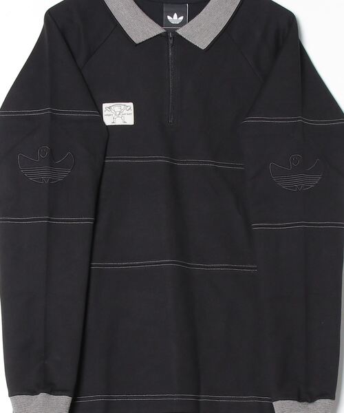 adidas(アディダス)の「シュムーフォイルヘビーウェイト ラグビー長袖シャツ / ロンT / アディダスオリジナルス adidas Originals(Tシャツ/カットソー・メンズ・ブラック/ホワイト×グリーン・XX-LARGE/LARGE/MEDIUM/X-LARGE/SMALL/3XL/X-SMALL)」の10枚目の写真