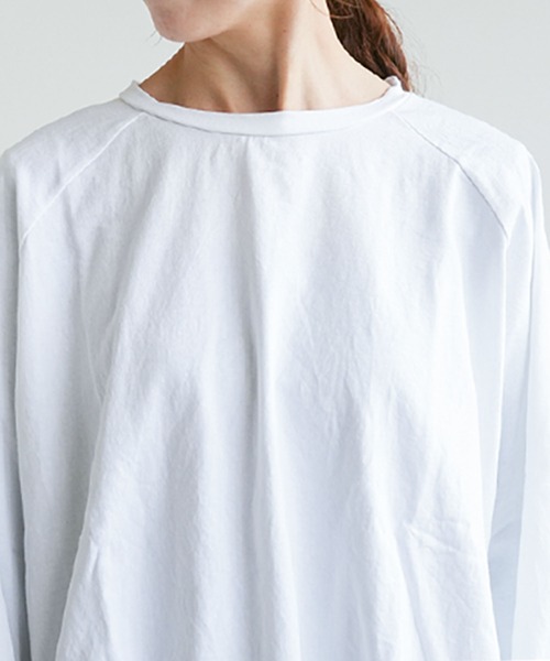 SOLAMONAT(ソラモナ)の「パフ天竺 裾ヒモ長袖 プルオーバー(Tシャツ/カットソー・レディース・杢グレー/ホワイト/ライトピンク/ライトブルー/ブラック・FREE)」の20枚目の写真