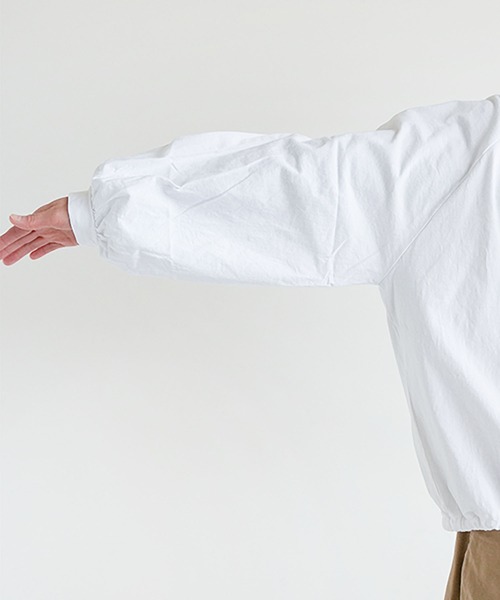 SOLAMONAT(ソラモナ)の「パフ天竺 裾ヒモ長袖 プルオーバー(Tシャツ/カットソー・レディース・杢グレー/ホワイト/ライトピンク/ライトブルー/ブラック・FREE)」の19枚目の写真