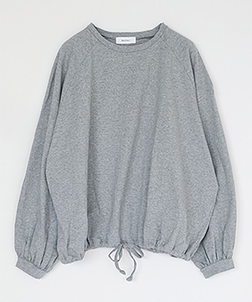 SOLAMONAT(ソラモナ)の「パフ天竺 裾ヒモ長袖 プルオーバー(Tシャツ/カットソー・レディース・杢グレー/ホワイト/ライトピンク/ライトブルー/ブラック・FREE)」の13枚目の写真