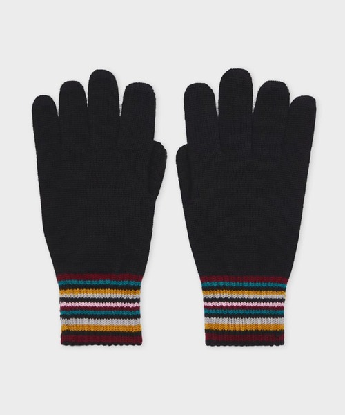 Paul Smith(ポールスミス)の「ウィメンズ "Signature Stripe" グローブ / 255769 425F(手袋・レディース・ブラック・FREE)」の1枚目の写真