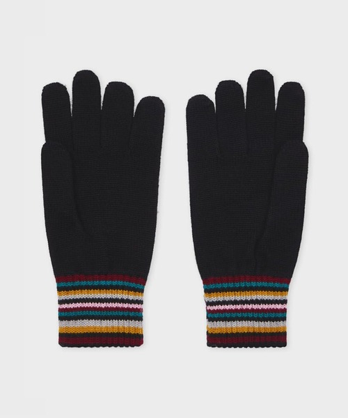 Paul Smith(ポールスミス)の「ウィメンズ "Signature Stripe" グローブ / 255769 425F(手袋・レディース・ブラック・FREE)」の2枚目の写真