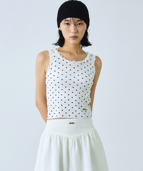 NICK&NICOLE(ニックアンドニコール)の「DOT LACE SLEEVELESS TOP_IVORY(Tシャツ/カットソー・レディース・その他・FREE)」の2枚目の写真
