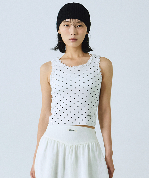 NICK&NICOLE(ニックアンドニコール)の「DOT LACE SLEEVELESS TOP_IVORY(Tシャツ/カットソー・レディース・その他・FREE)」の3枚目の写真