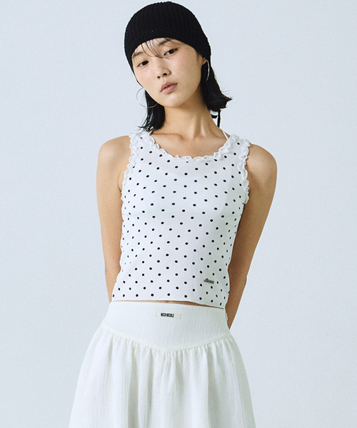 NICK&NICOLE(ニックアンドニコール)の「DOT LACE SLEEVELESS TOP_IVORY(Tシャツ/カットソー・レディース・その他・FREE)」の4枚目の写真