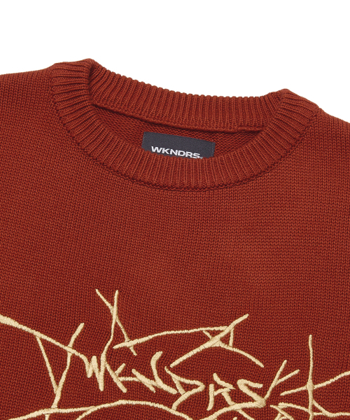 WKNDRS(ウィーキャンドース)の「SKULL KNITTED SWEATER (BURGUNDY)(ニット/セーター・レディース・その他・LARGE/X-LARGE/MEDIUM)」の3枚目の写真