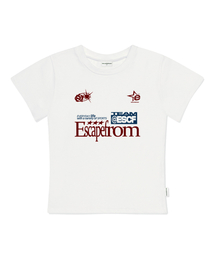 ESCF スポーツプリントスリムフィット半袖Tシャツアイボリー