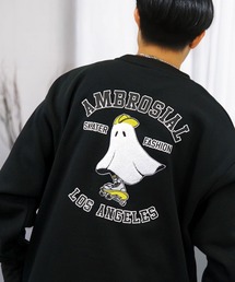 グラフィック ワイド スウェット プルオーバー 裏起毛 長袖 トレーナー 韓国